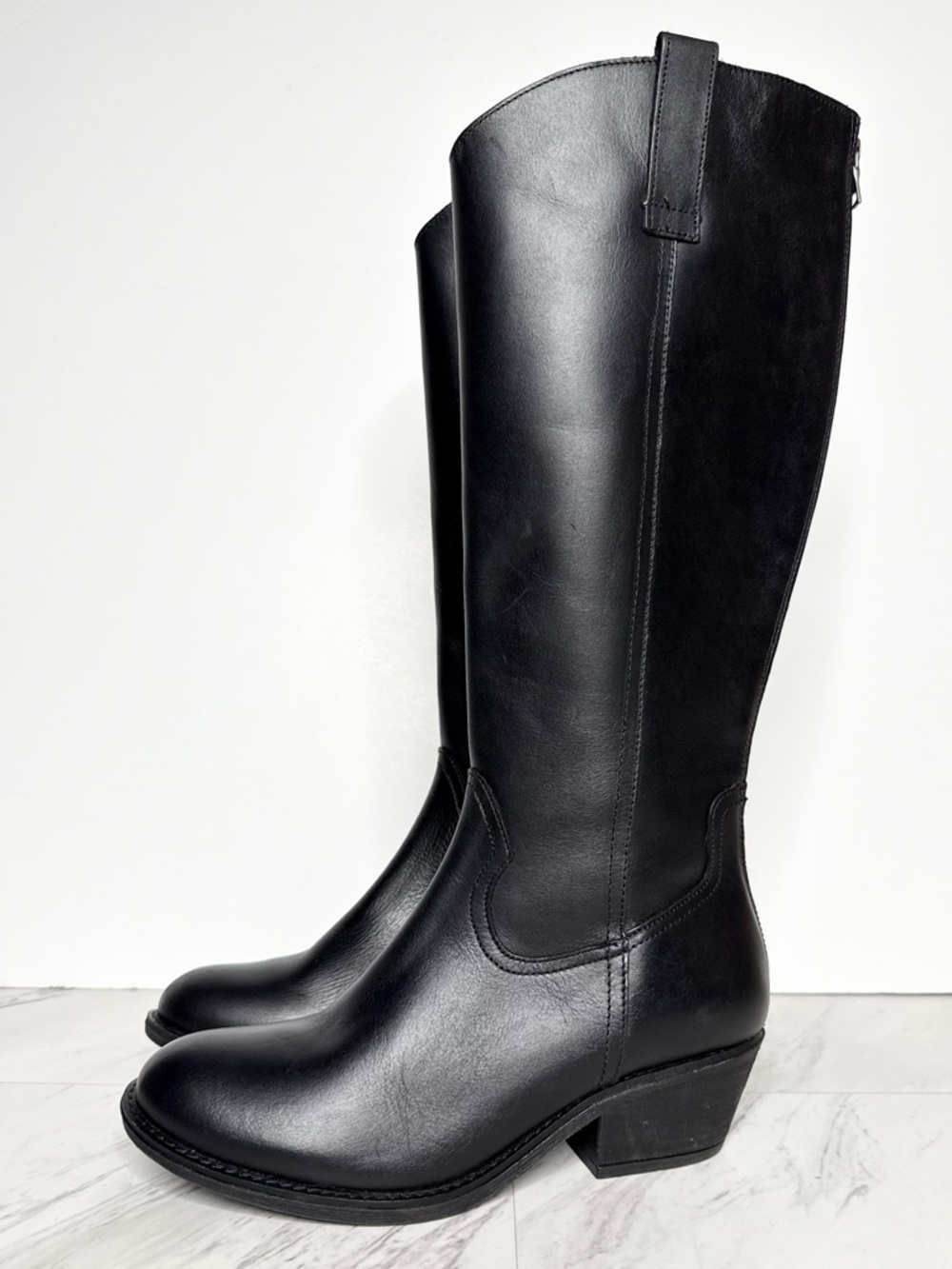 Sofft Astoria Black Leather Tall Boot 8M